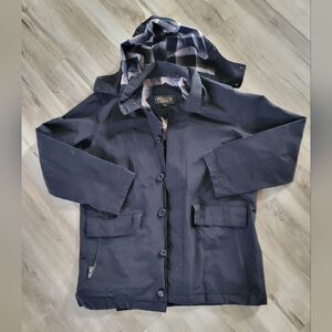 Mens Black Pendleton Jacket Barn Chore Detachable Hood Button Size M